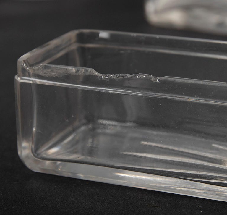 Vanity Case with Crystal Boxes and Sterling Silver Lids by Betjemann 1870 For Sale at