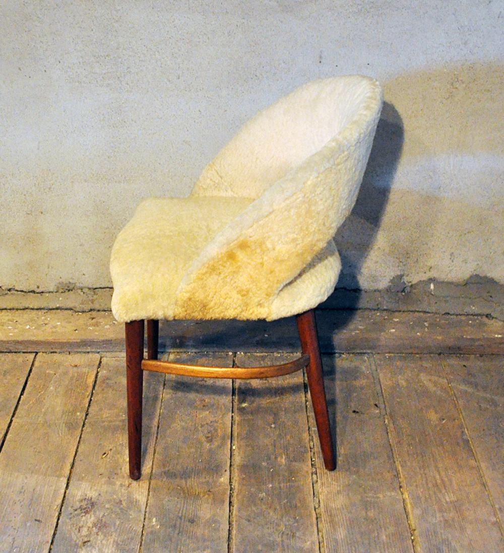 Vanity Chair by Frode Holm, Denmark, 1950s In Good Condition In Vordingborg, DK
