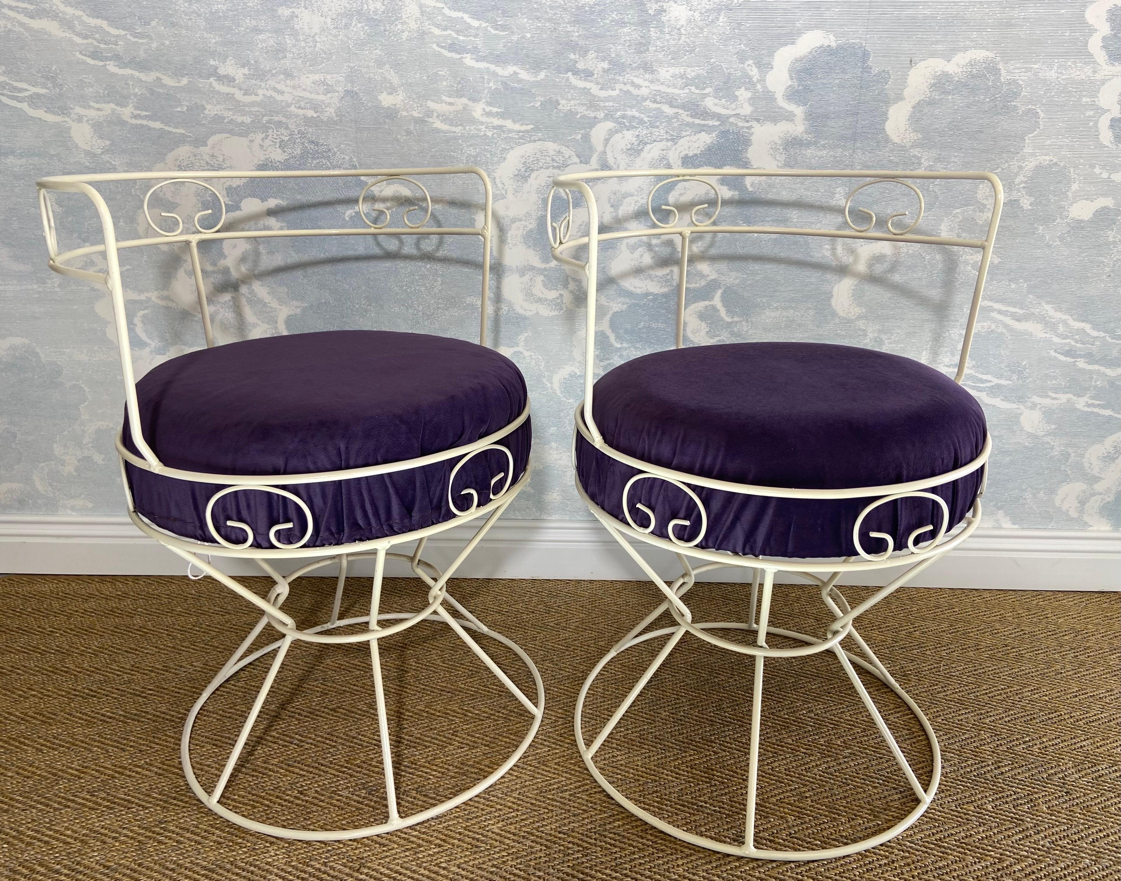 French Vanity Chairs, France 1960s, Mid-Century Modern For Sale