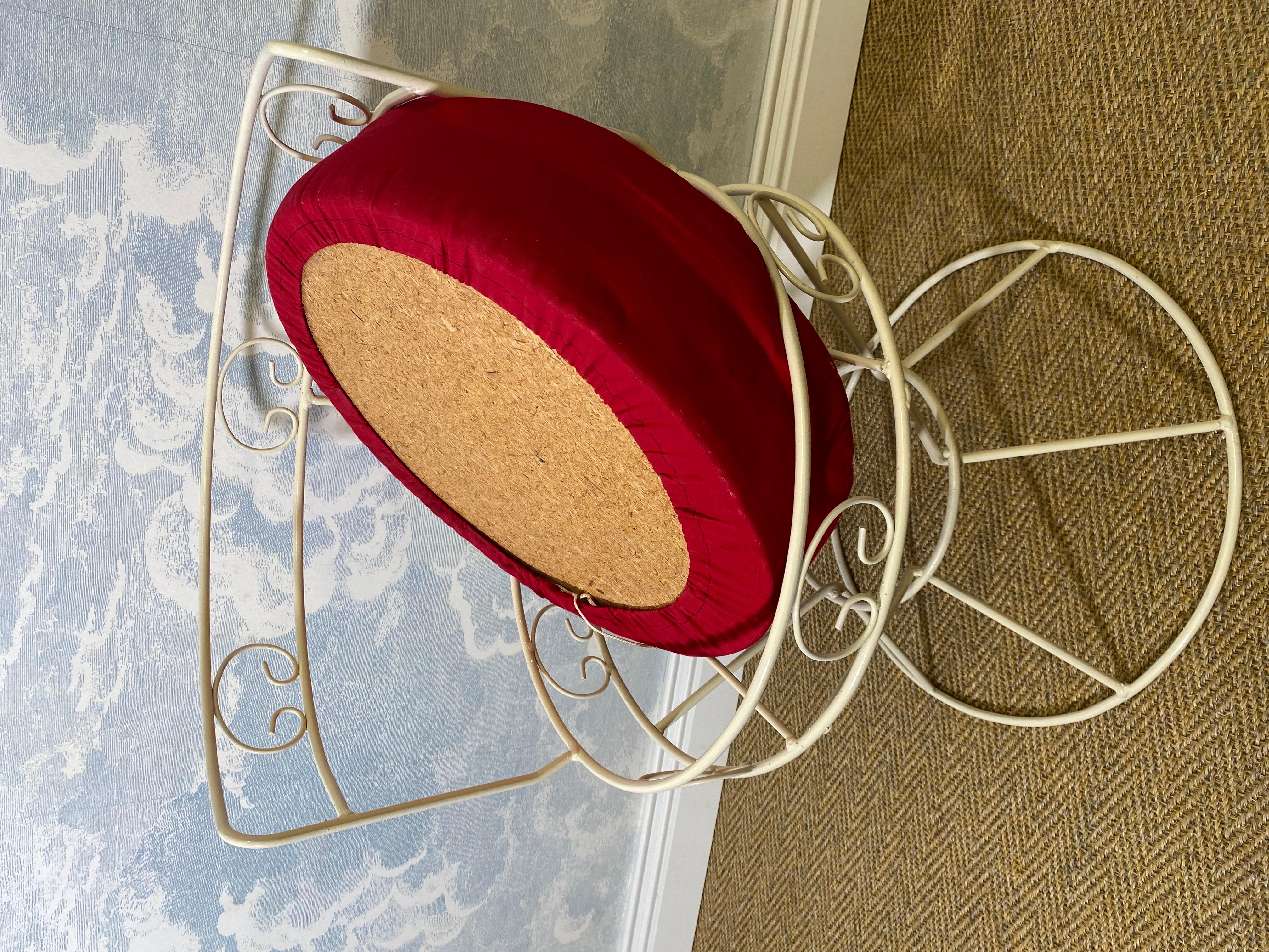 Metal Vanity Chairs, France 1960s, Mid-Century Modern For Sale