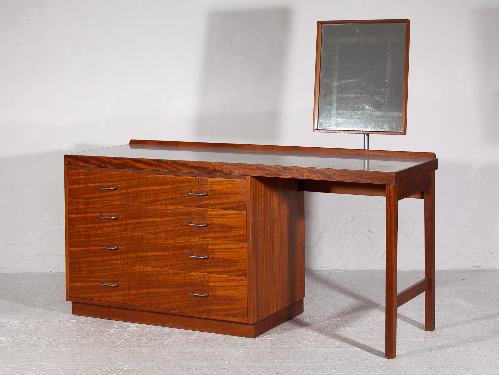 Danish Vanity Chest of Drawers, Sideboard & Mirror Mid-Century Modern by Frank Guille