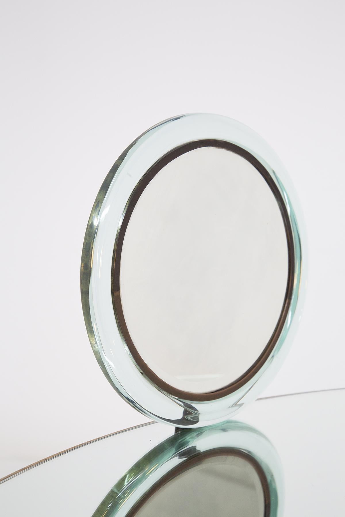 Vanity Desk Attr. to Pietro Chiesa in Art Glass, Parchment and Blue Velvet 4