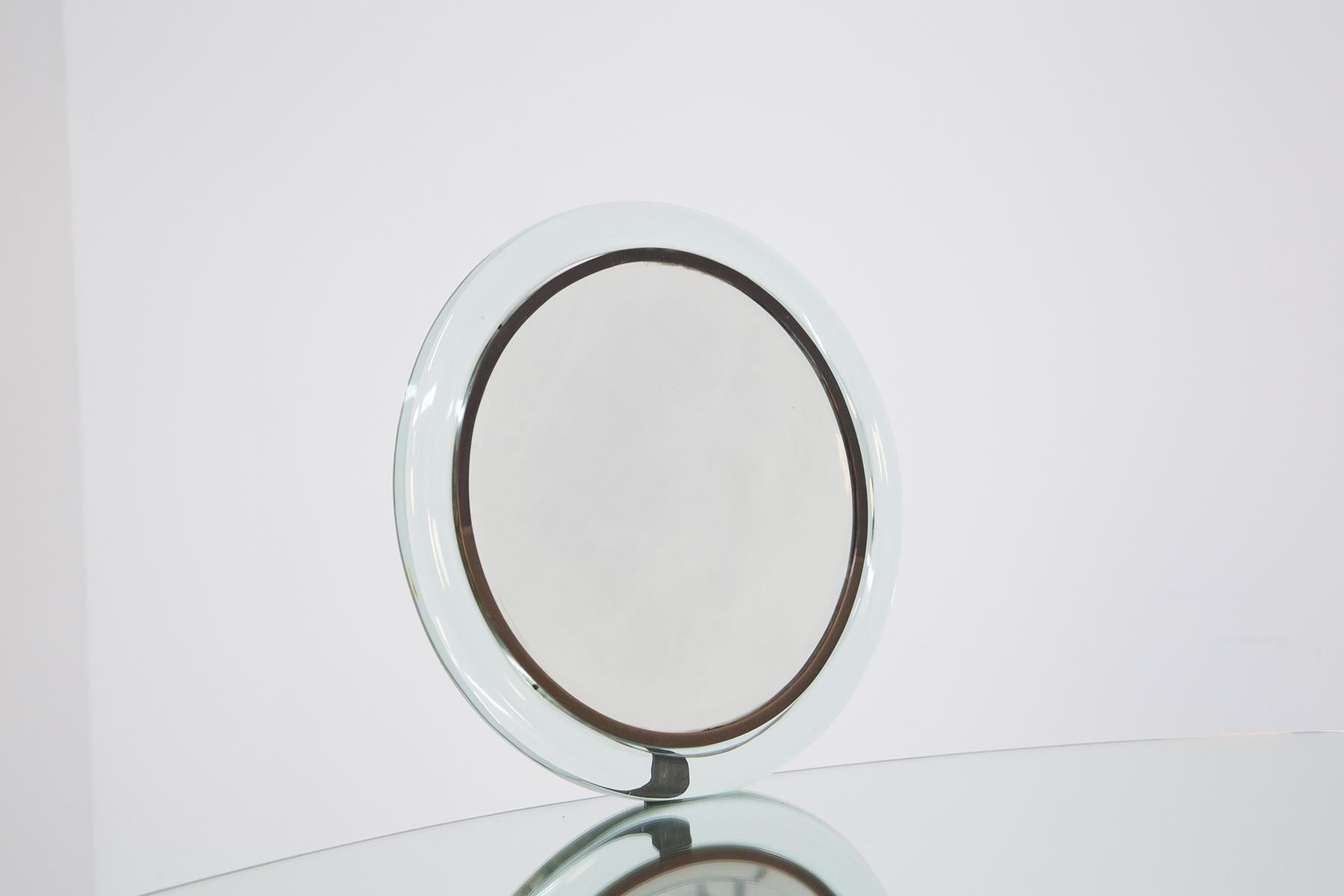 Vanity Desk Attr. to Pietro Chiesa in Art Glass, Parchment and Blue Velvet In Good Condition In Milano, IT