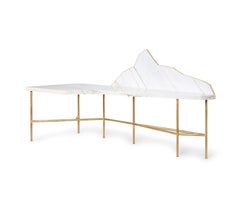 Modern Vanity Desk by Ginger & Jagger in Estremoz Marble & Brass