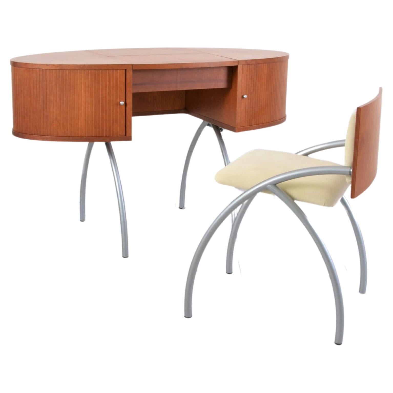 Vanity Desk Postmodern 1980s Including Chair For Sale