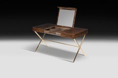 Secret de bureau de coiffeuse en ébène et métal galvanisé, collection Sin d'origine, Italie