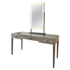 Vintage Vanity Desk with Illuminated Mirror