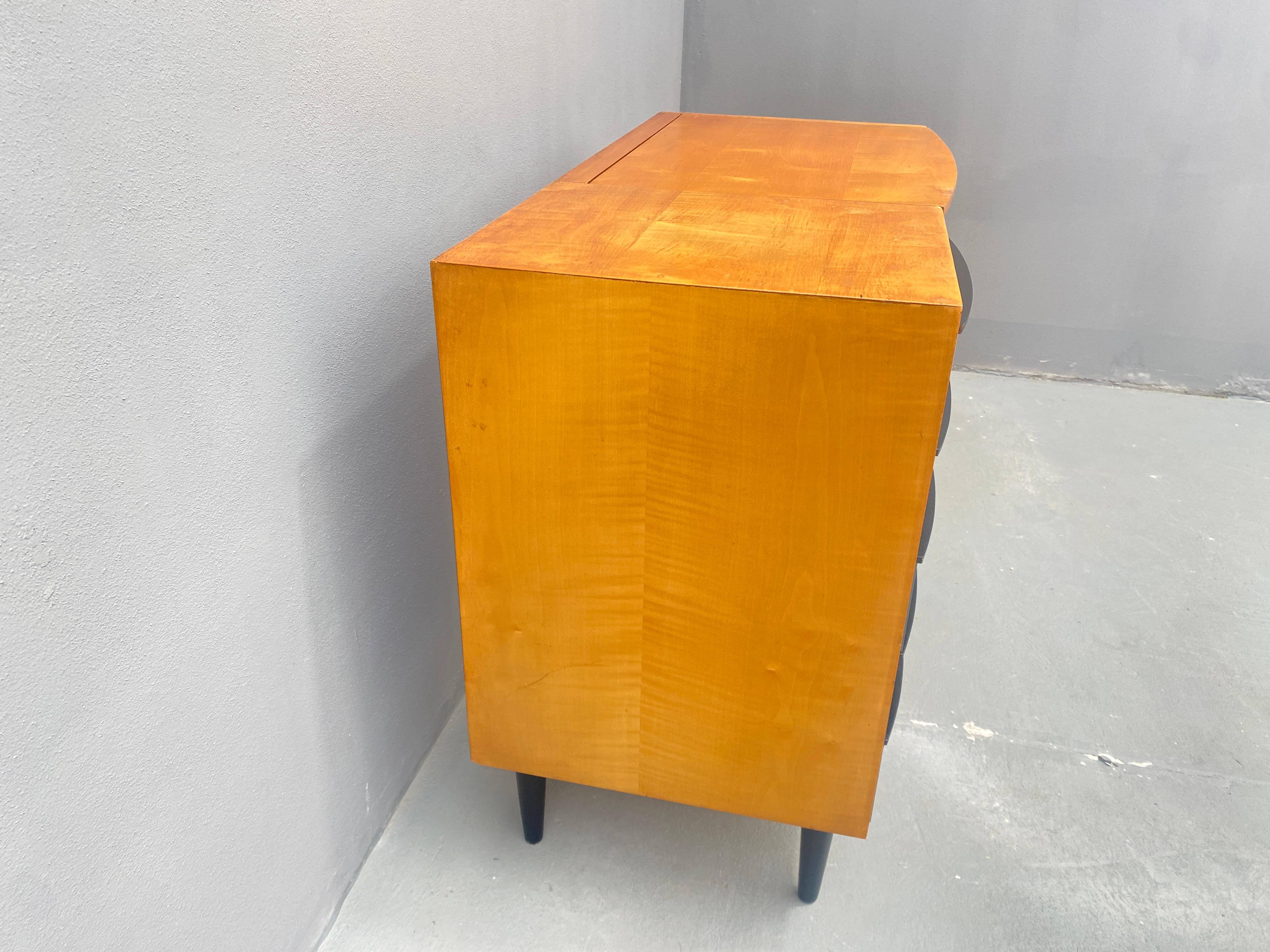 Art Deco Vanity Desk with Storage Drawers and Flip-Up Mirror For Sale