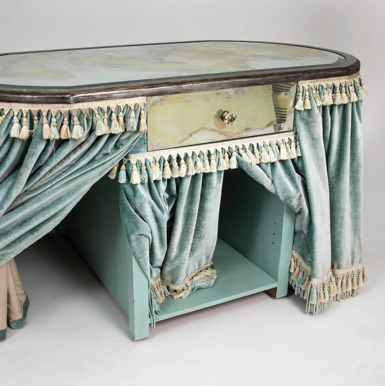 Vanity Dressing Table with Velvet Skirt at 1stdibs