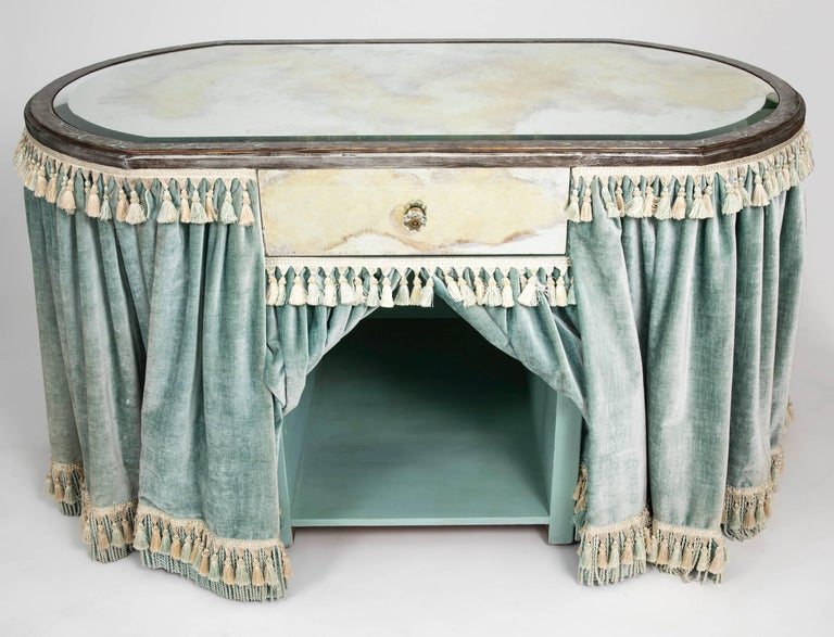 Vanity Dressing Table with Velvet Skirt at 1stdibs