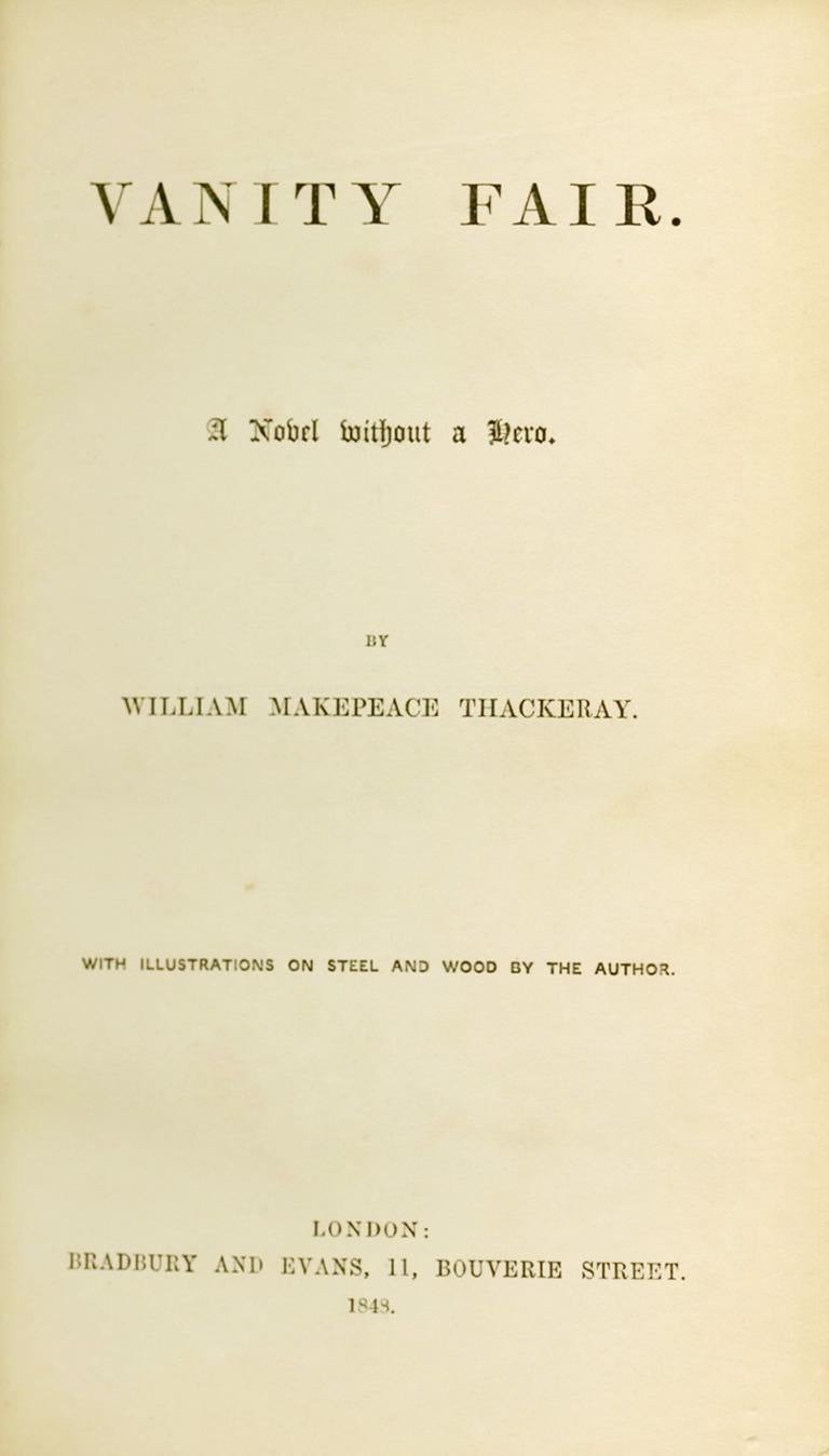 19th Century Vanity Fair by Wm.Thackeray, Cosway Style Binding, First Edition, First Issue For Sale