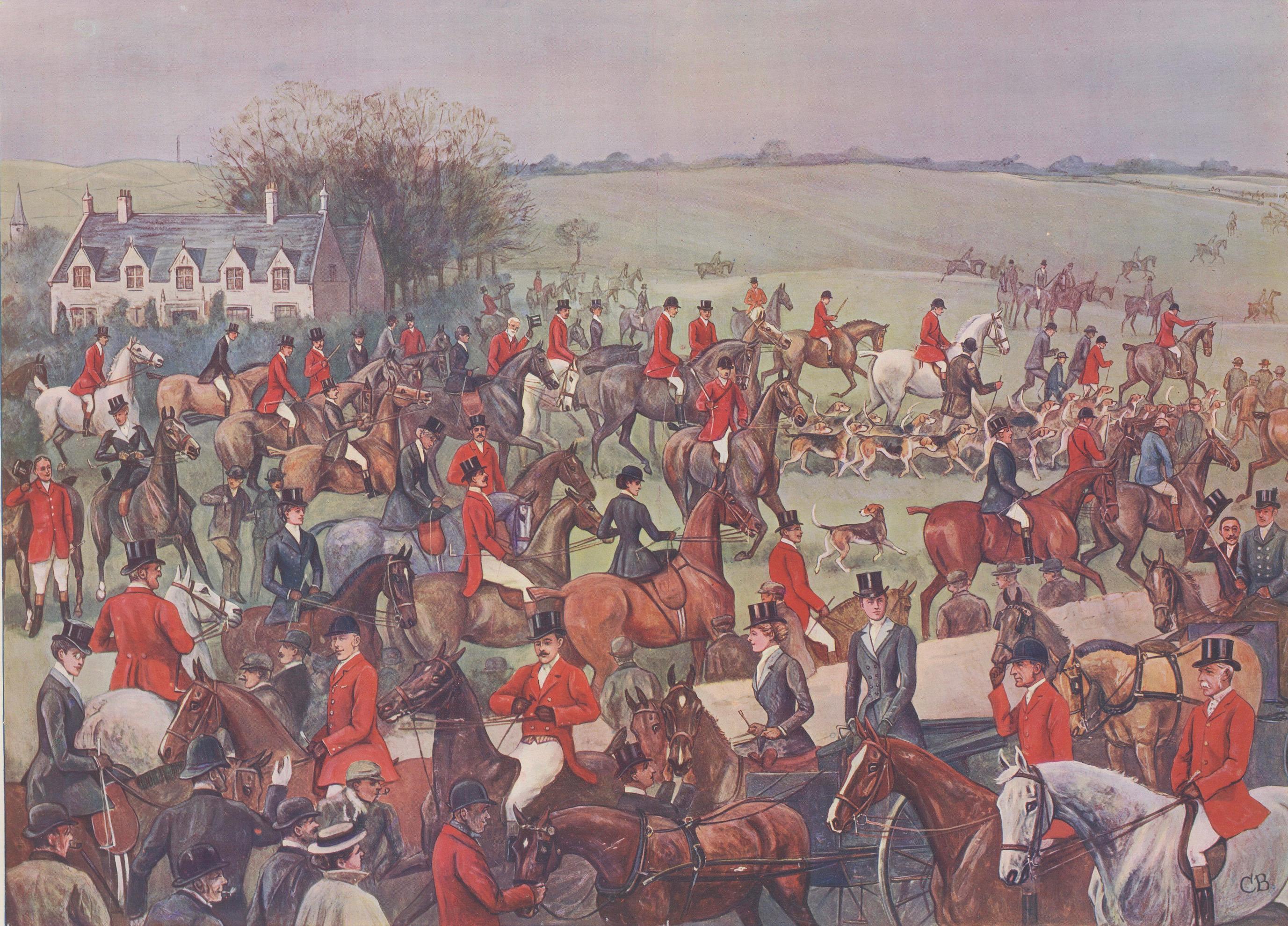 Vanity Fair Fox Hunting Chromolithograph, Quorn Hunt at Kirby Gate, 1901