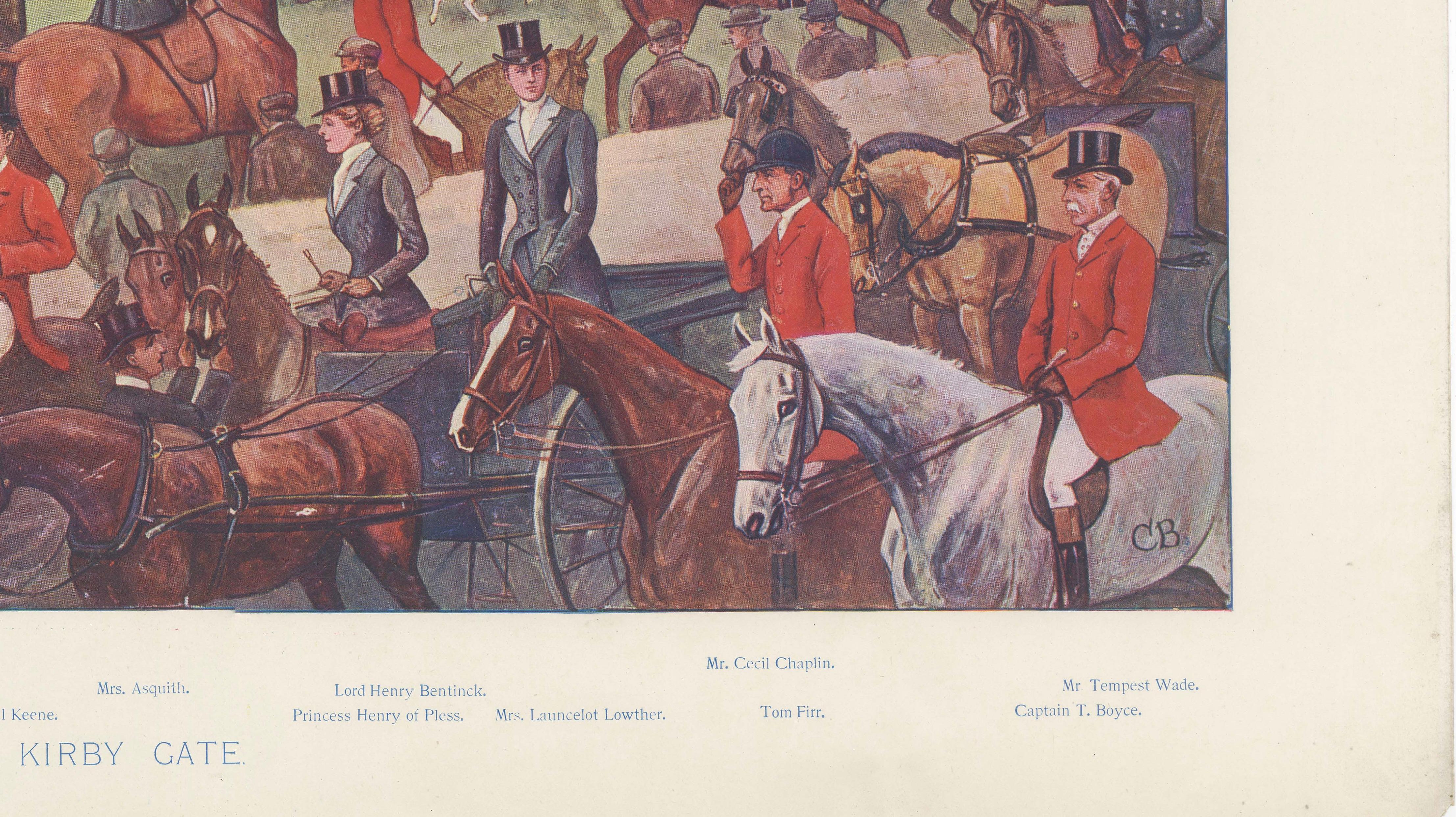 Vanity Fair Fox Hunting Chromolithograph, Quorn Hunt at Kirby Gate, 1901