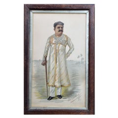 Antique Vanity Fair Framed Signed Print from Gaekwar Baroda, circa 1901
