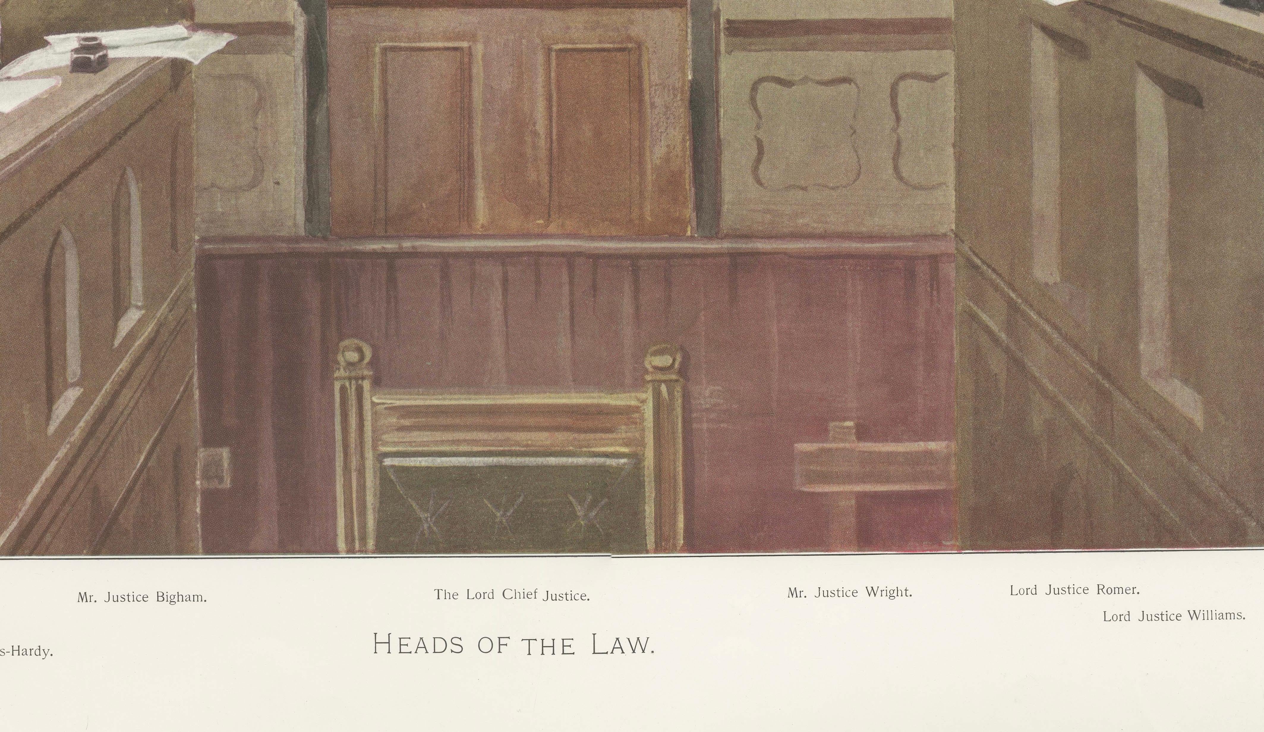 Vanity Fair “Heads of the Law” Judicial Caricature, British Courtroom Scene 1902