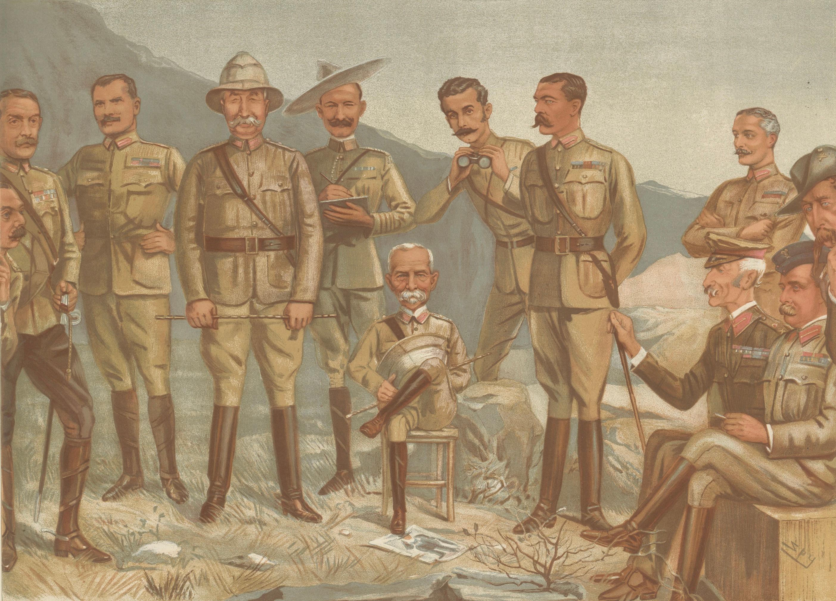 Vanity Fair Military Chromolithograph, Lord Roberts & Generals, Boer War, 1900