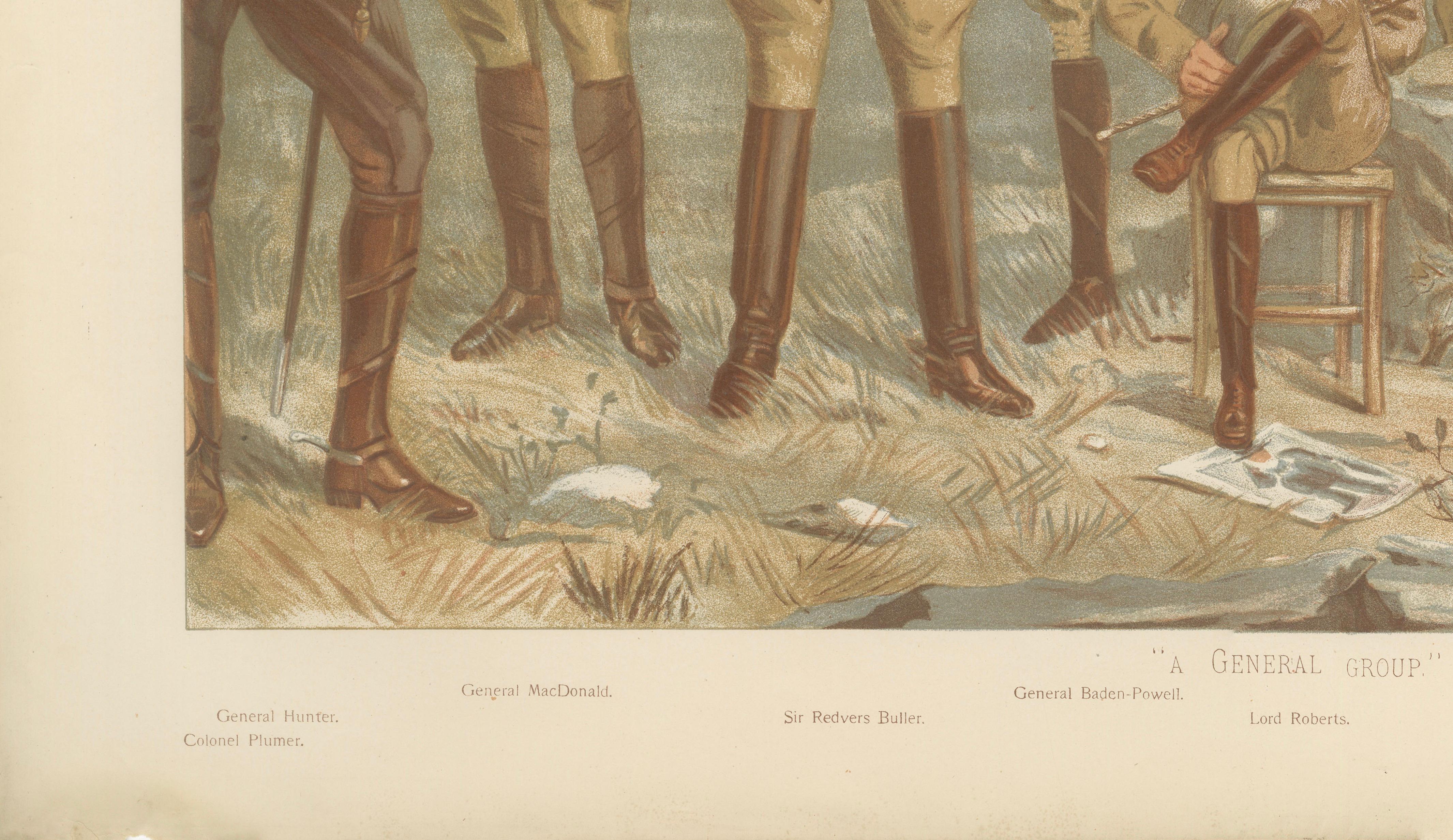 Vanity Fair Military Chromolithograph, Lord Roberts & Generals, Boer War, 1900