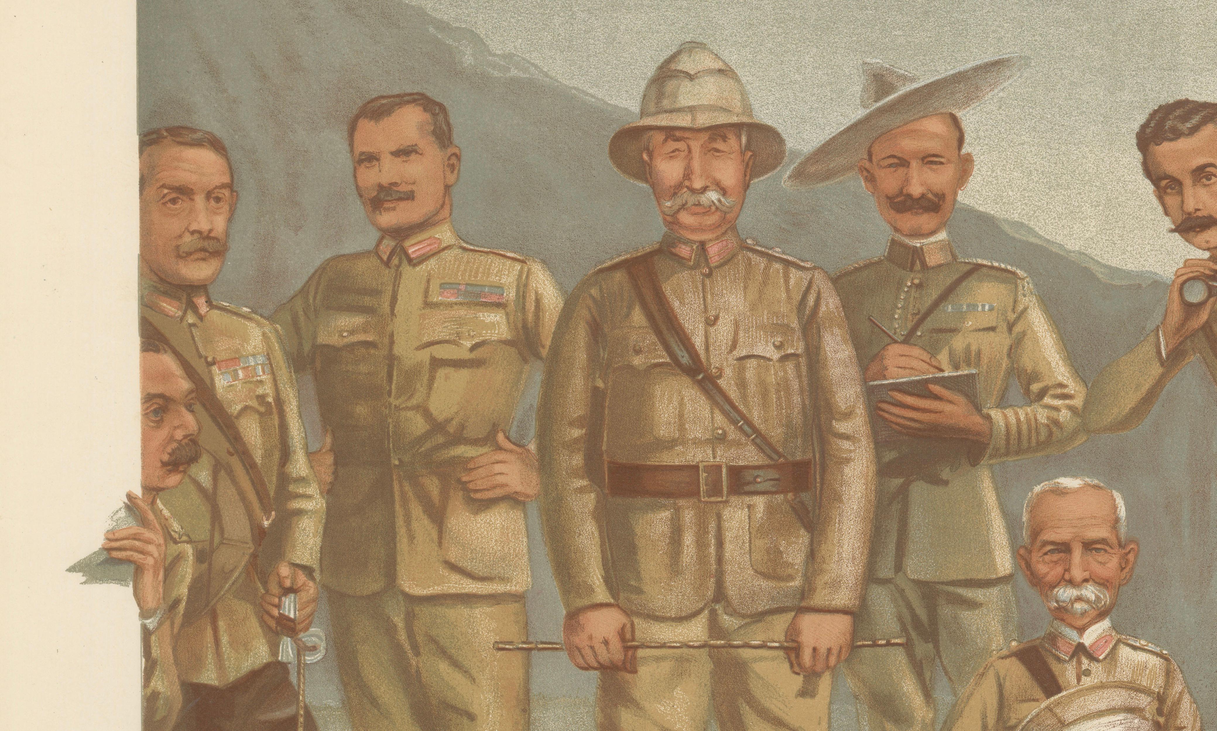 Vanity Fair Military Chromolithograph, Lord Roberts & Generals, Boer War, 1900