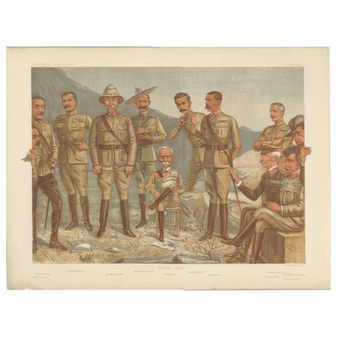 Vanity Fair Military Chromolithograph, Lord Roberts & Generals, Boer War, 1900