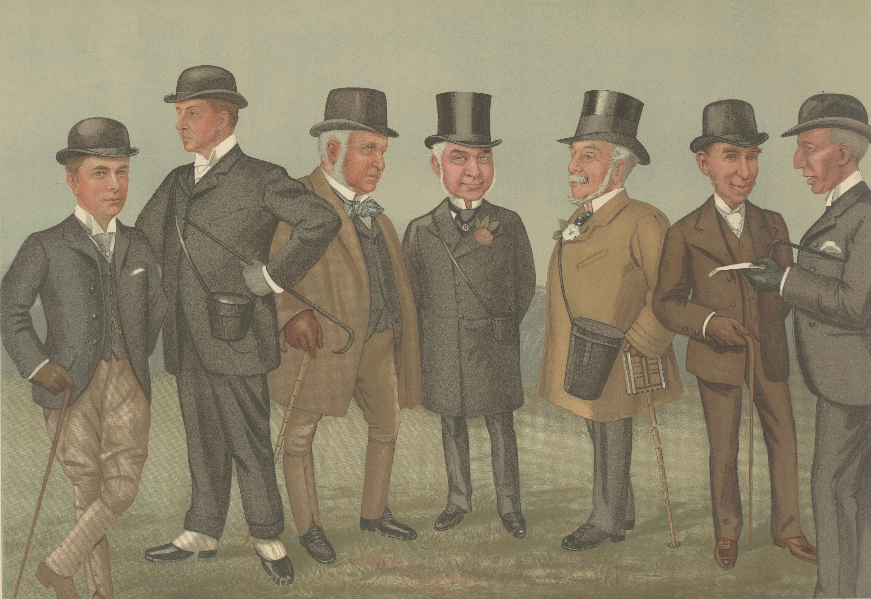 Vanity Fair “On the Heath” Sporting Caricature, Victorian Gentlemen Scene, 1896
