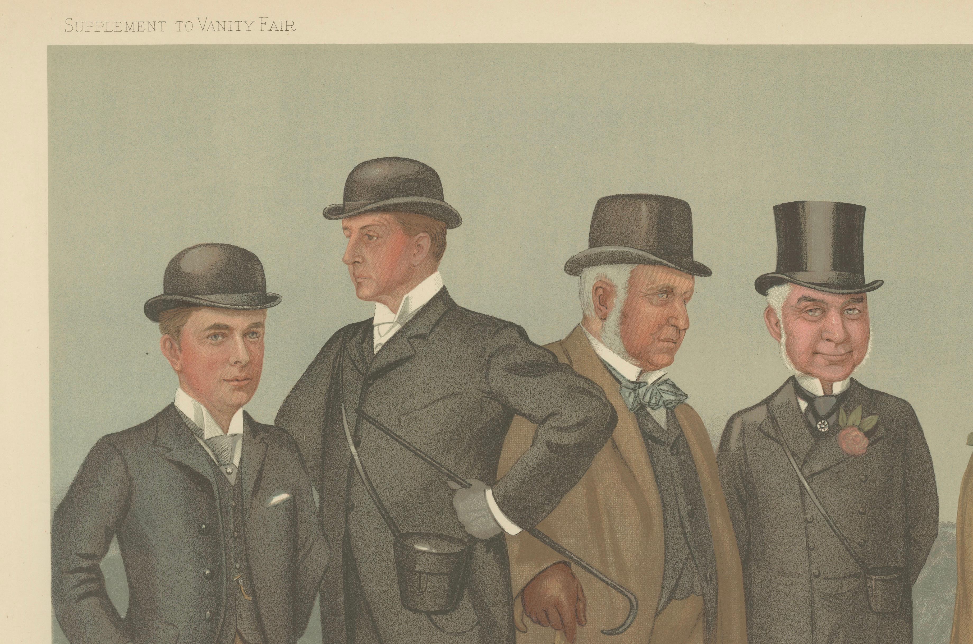 Vanity Fair “On the Heath” Sporting Caricature, Victorian Gentlemen Scene, 1896