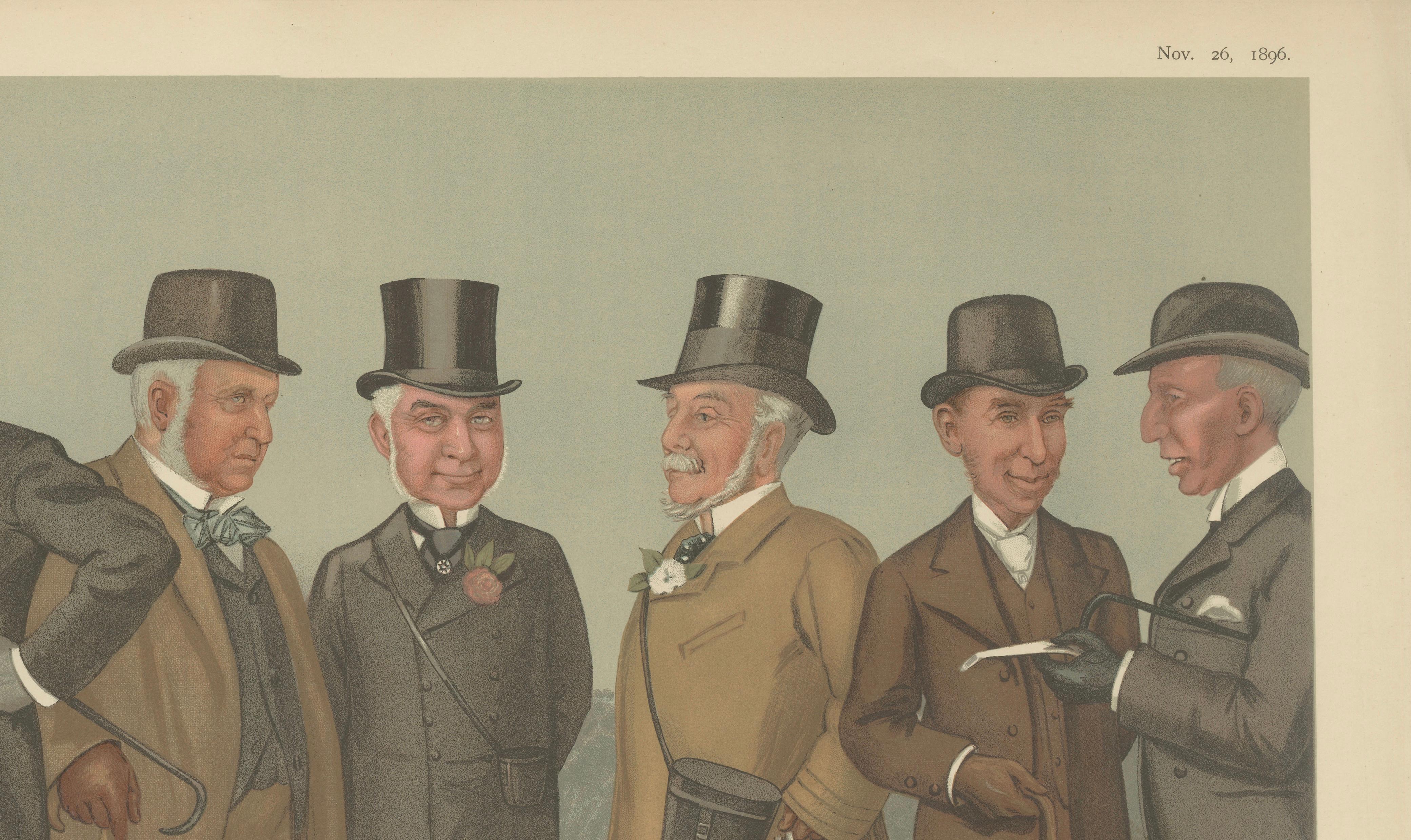Vanity Fair “On the Heath” Sporting Caricature, Victorian Gentlemen Scene, 1896