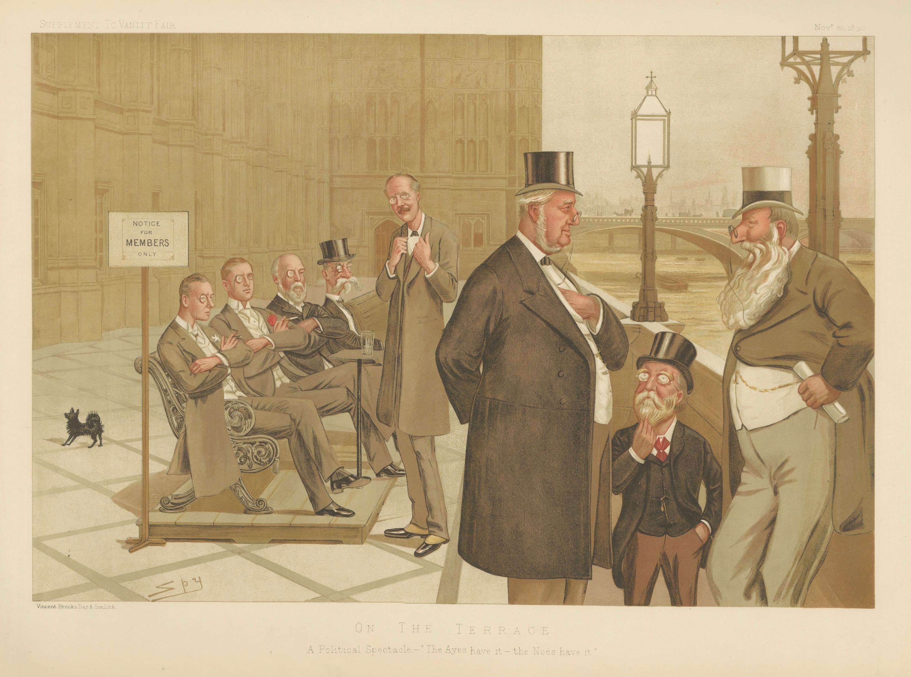 Vanity Fair Political Caricature by Spy, Westminster Terrace Scene, 1893