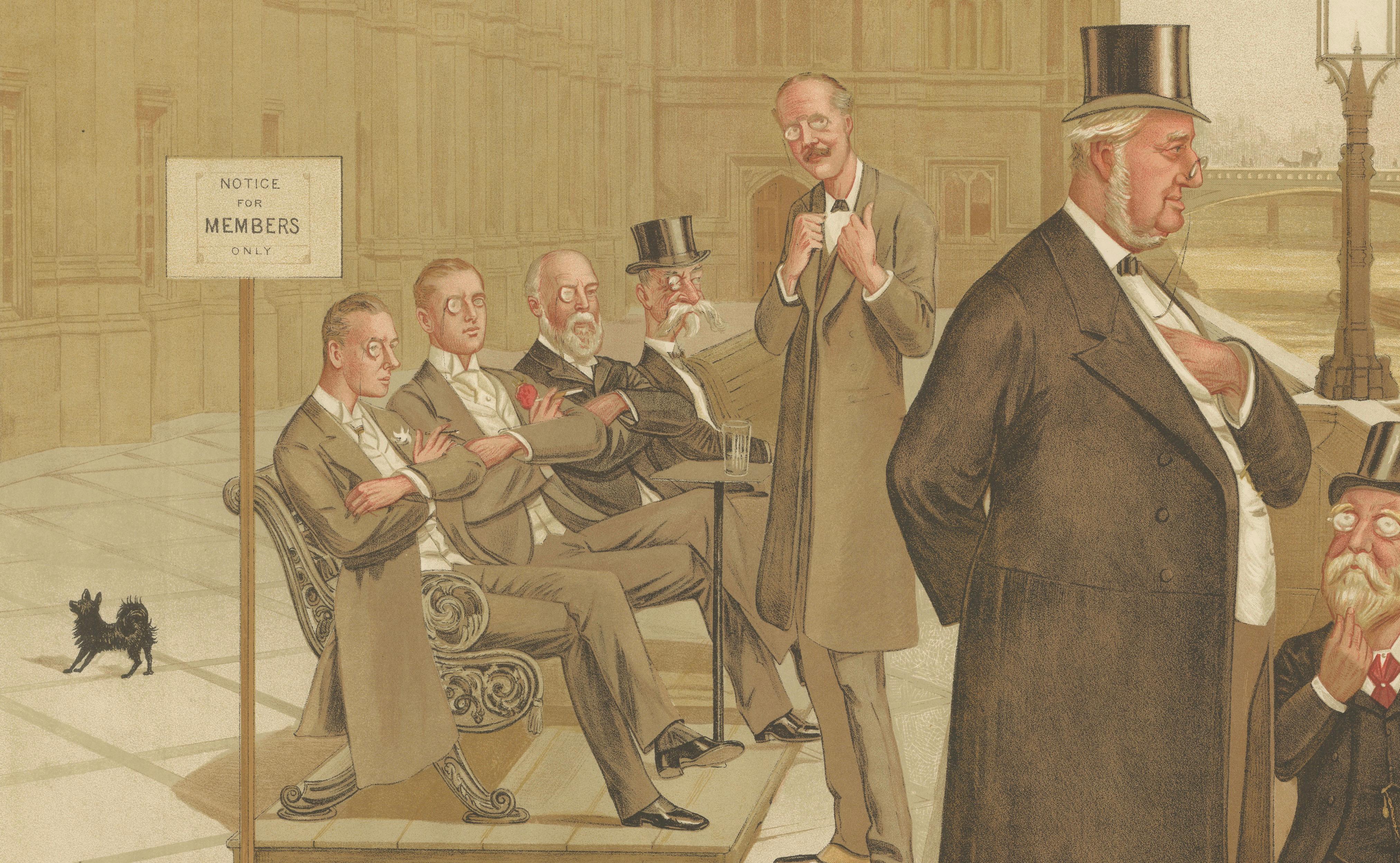 Vanity Fair Political Caricature by Spy, Westminster Terrace Scene, 1893