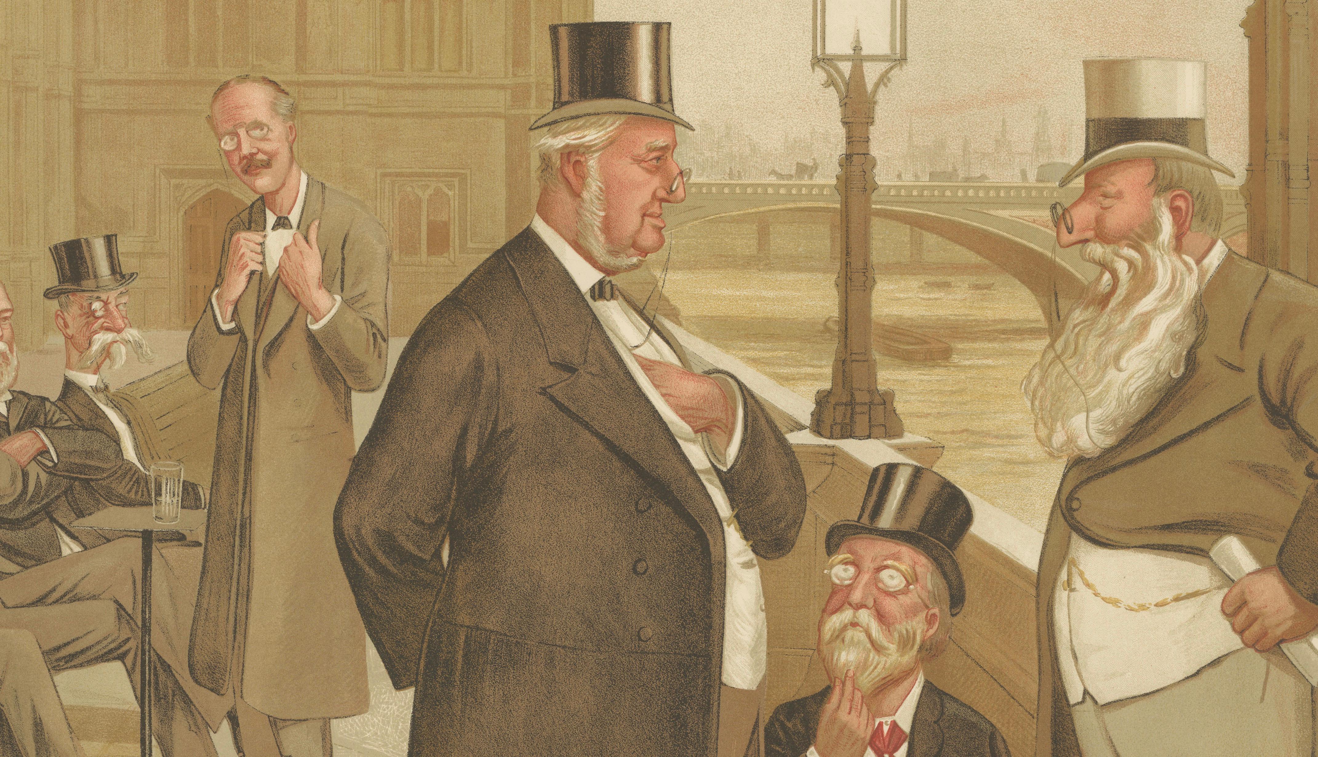 Vanity Fair Political Caricature by Spy, Westminster Terrace Scene, 1893