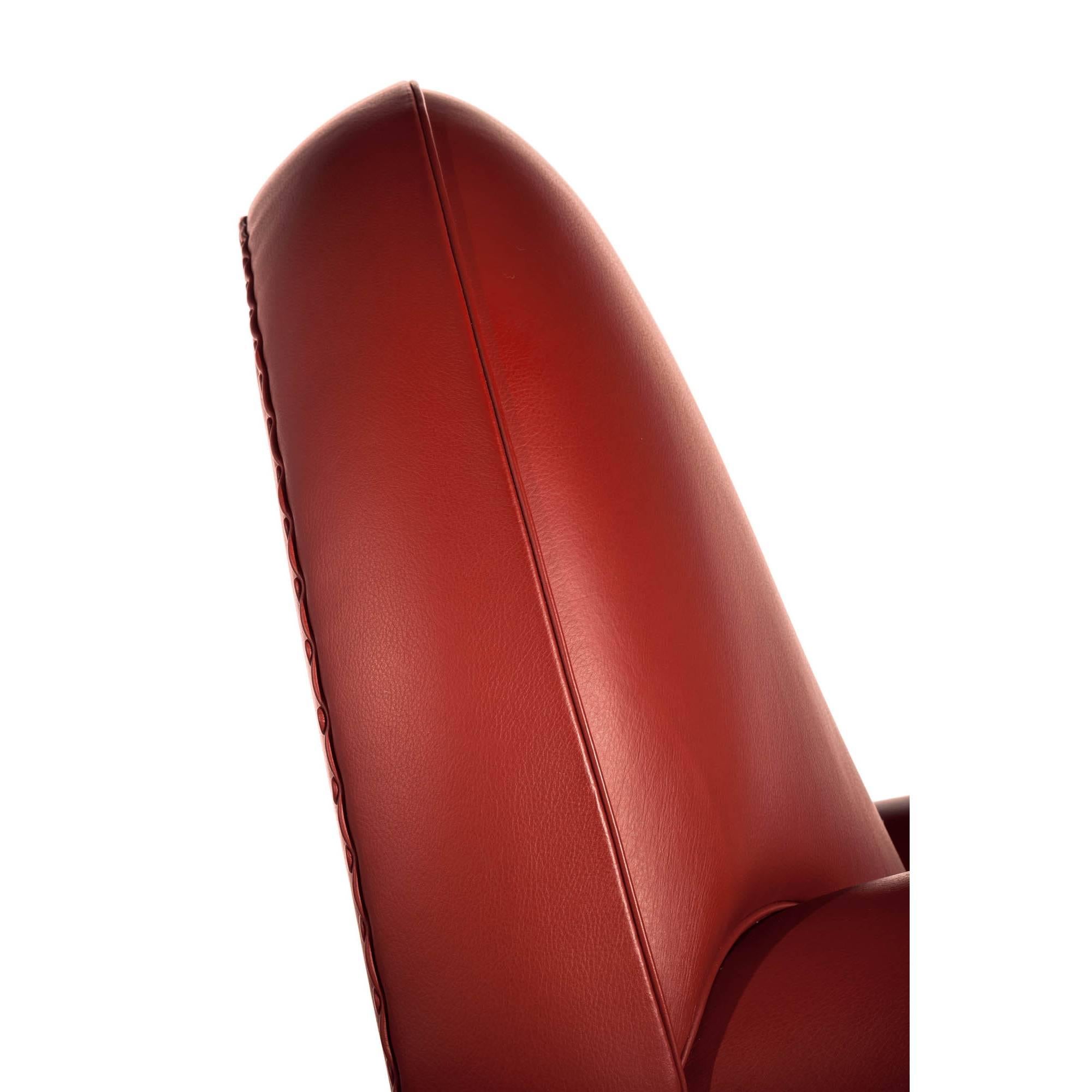 Cuir Fauteuil Vanity Fair XC en cuir véritable Pelle SC 127 Siam Red en vente