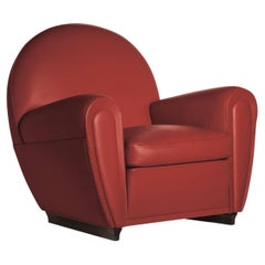 Vanity Fair XC Armchair in Genuine Leather Pelle SC 127 Siam Red