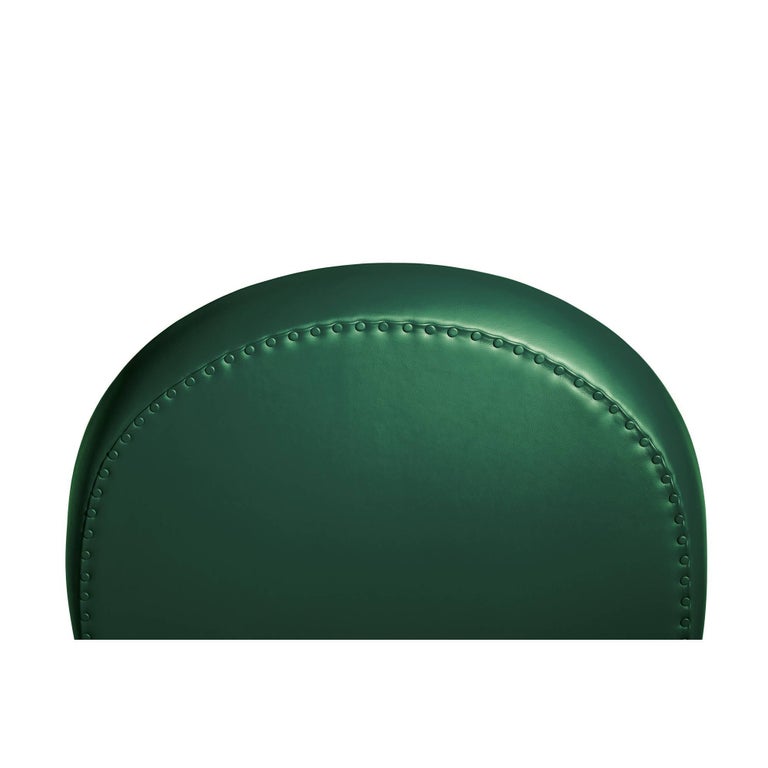 Italian Vanity Fair XC Armchair in Genuine Leather Pelle SC 188 Viridiana Green For Sale