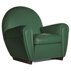 Vanity Fair XC Armchair in Genuine Leather Pelle SC 188 Viridiana Green