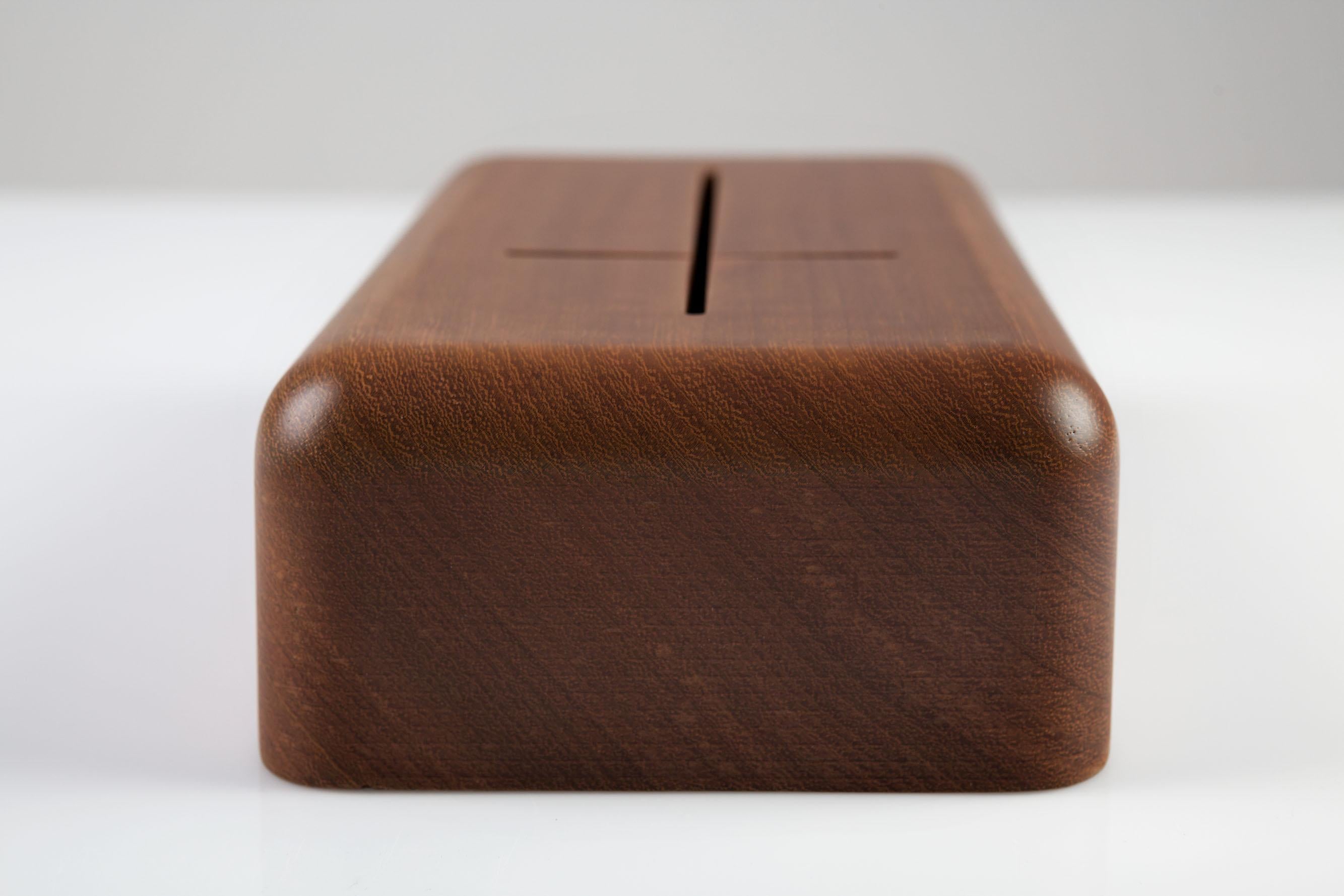 Carved 'Vanity Faith', an unorthodox tissue box in iroko wood  For Sale