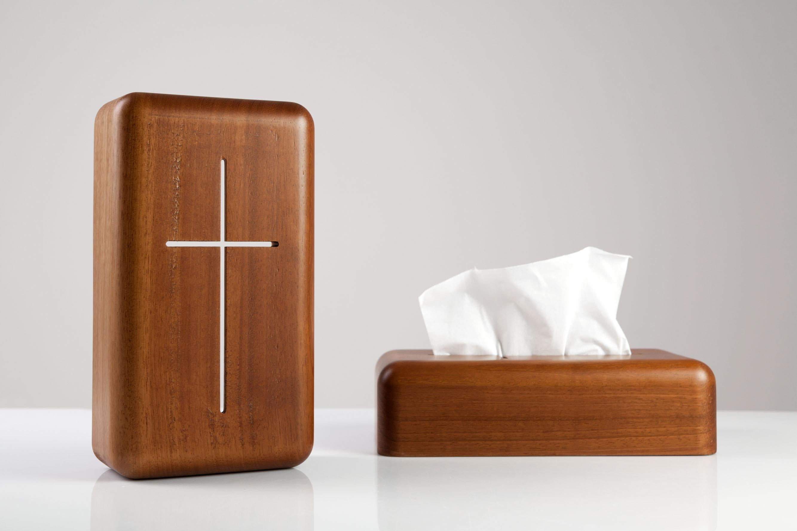 'Vanity Faith', an unorthodox tissue box in iroko wood  For Sale 1