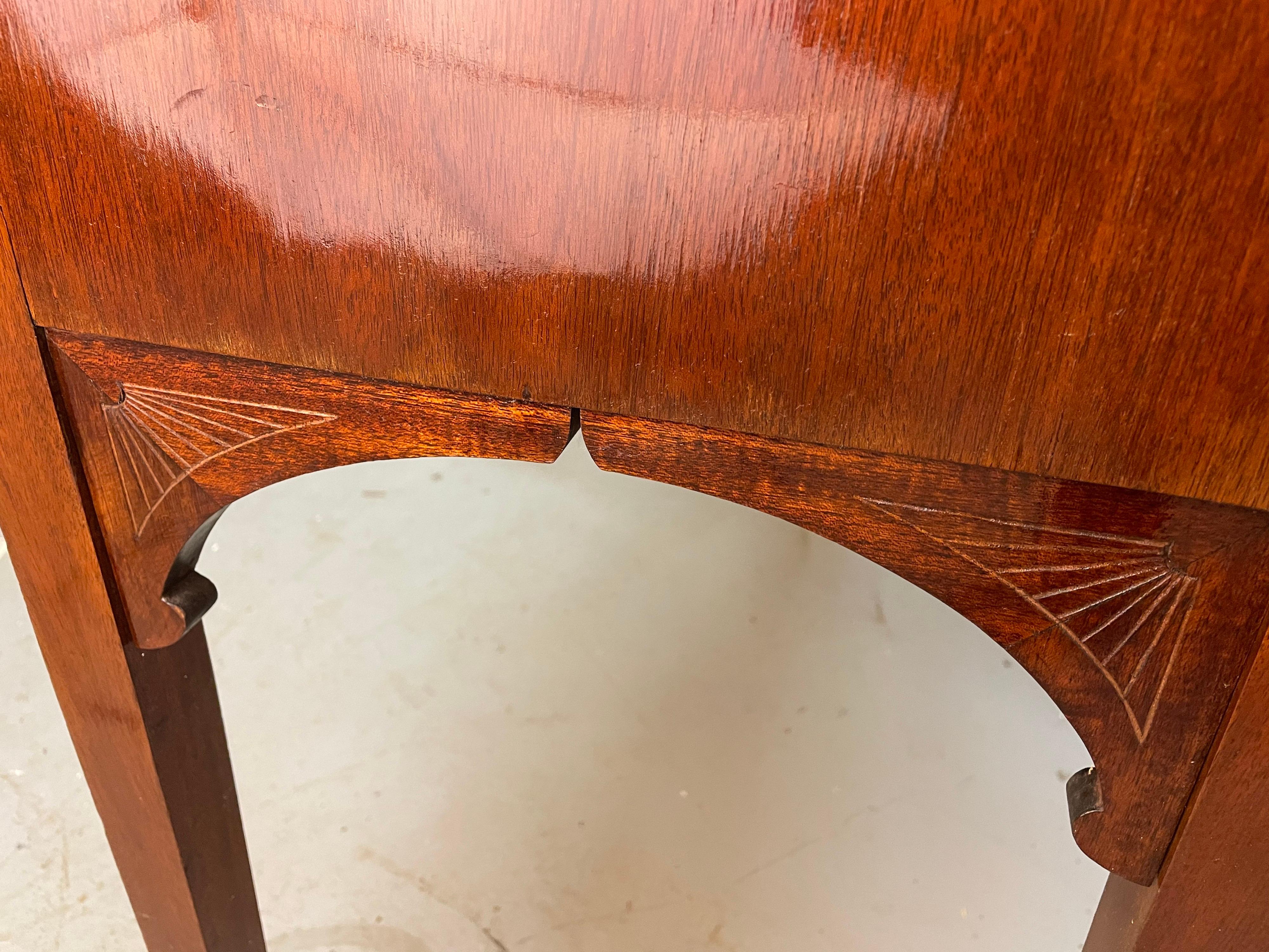 Swedish Art Nouveau Mahogany Vanity Desk And Mirror Made In Sweden For Sale