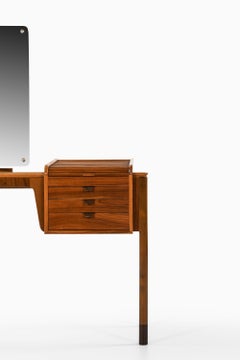 Vanity in Walnut, Glass and Brass Attributed to Carl-Axel Acking, 1940's