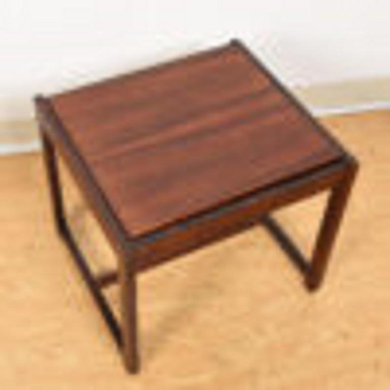 20th Century Vanity + Matching Flip-Over Stool / Table in Danish Rosewood For Sale