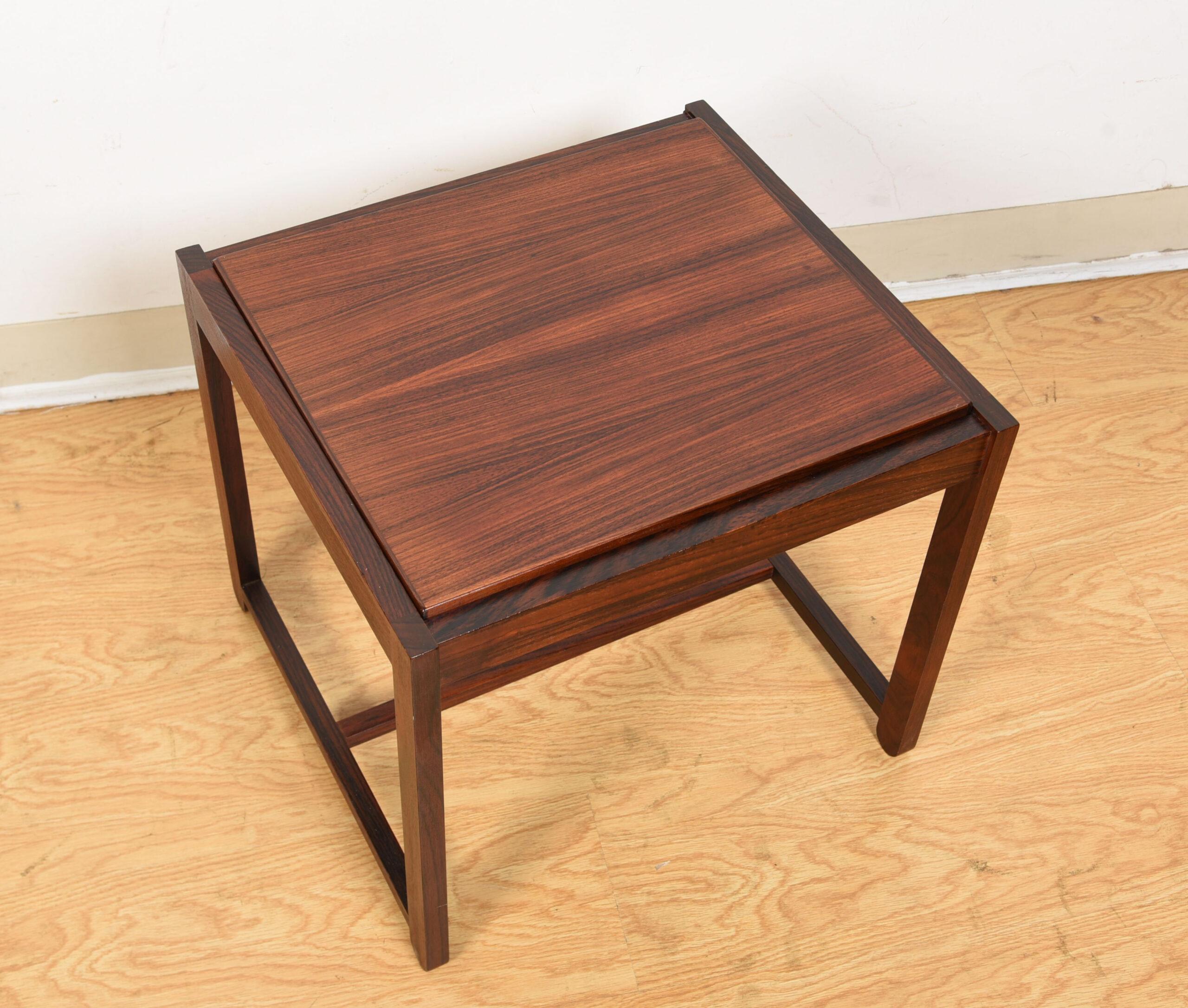 20th Century Vanity + Matching Flip-Over Stool / Table in Danish Rosewood