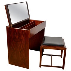 Vanity + Matching Flip-Over Stool / Table in Danish Rosewood