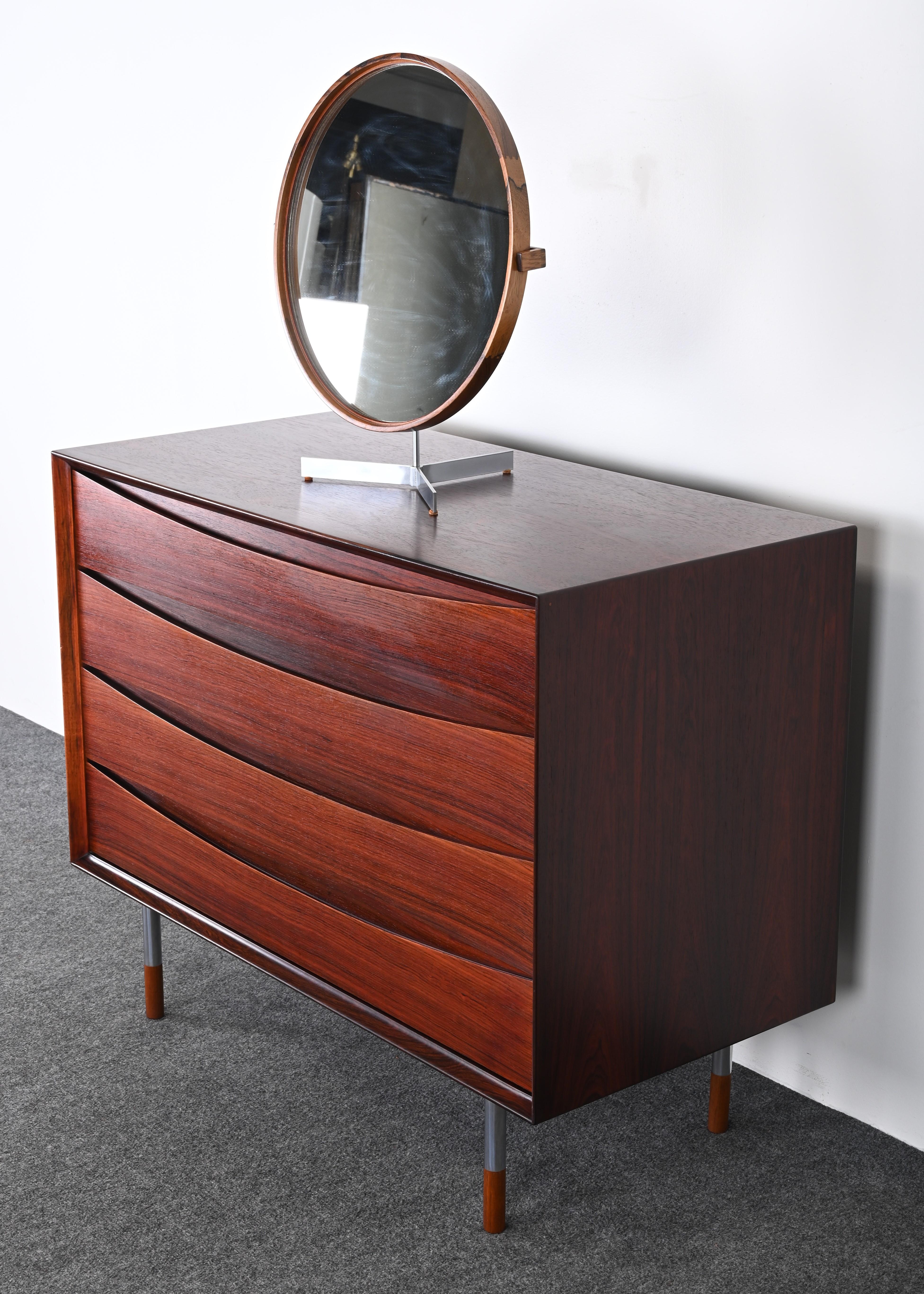 Scandinavian Modern Vanity Mirror by Uno & Östen Kristiansson for Luxus in Vittsjö, Sweden For Sale