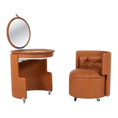 Vanity Mod. Dilly Daily by Luigi Massoni for Poltrona Frau, Brown Leather, 1968