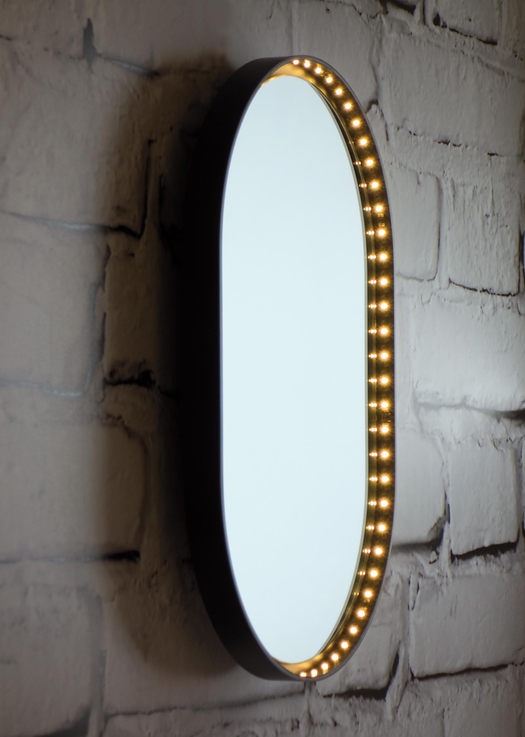 XXIe siècle et contemporain Miroir mural ovale Vanity par Le Deun Luminaires en vente