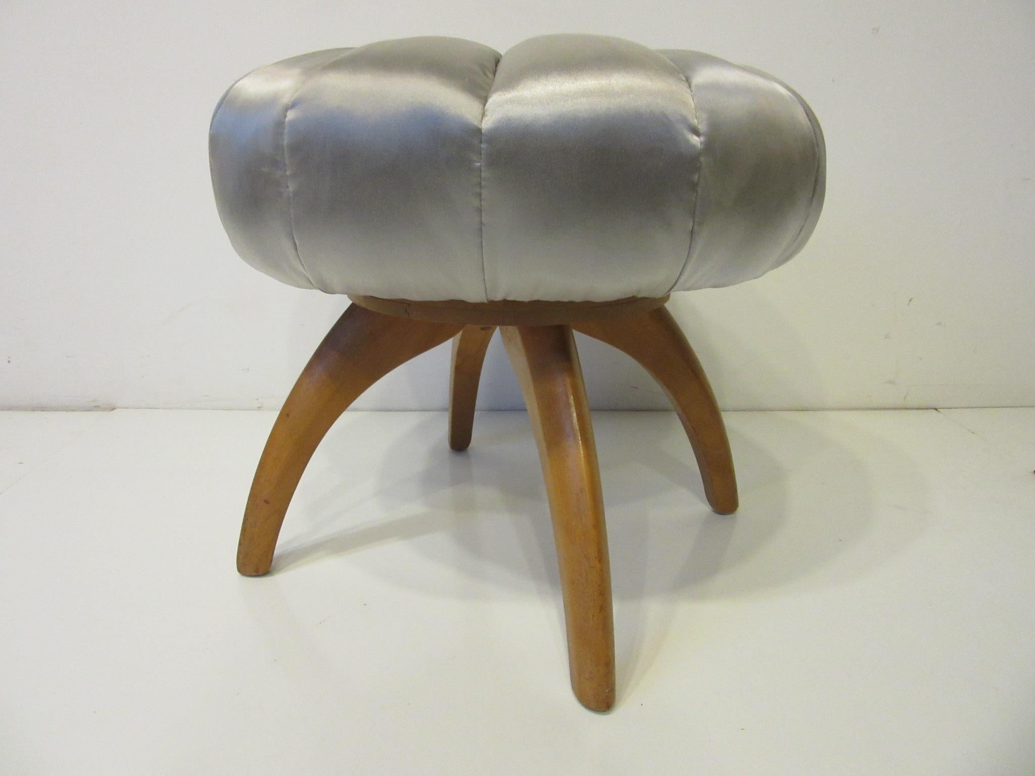 Mid-Century Modern Vanity Pouffe / Stool by Heywood Wakefield for the Kohinoor Collection