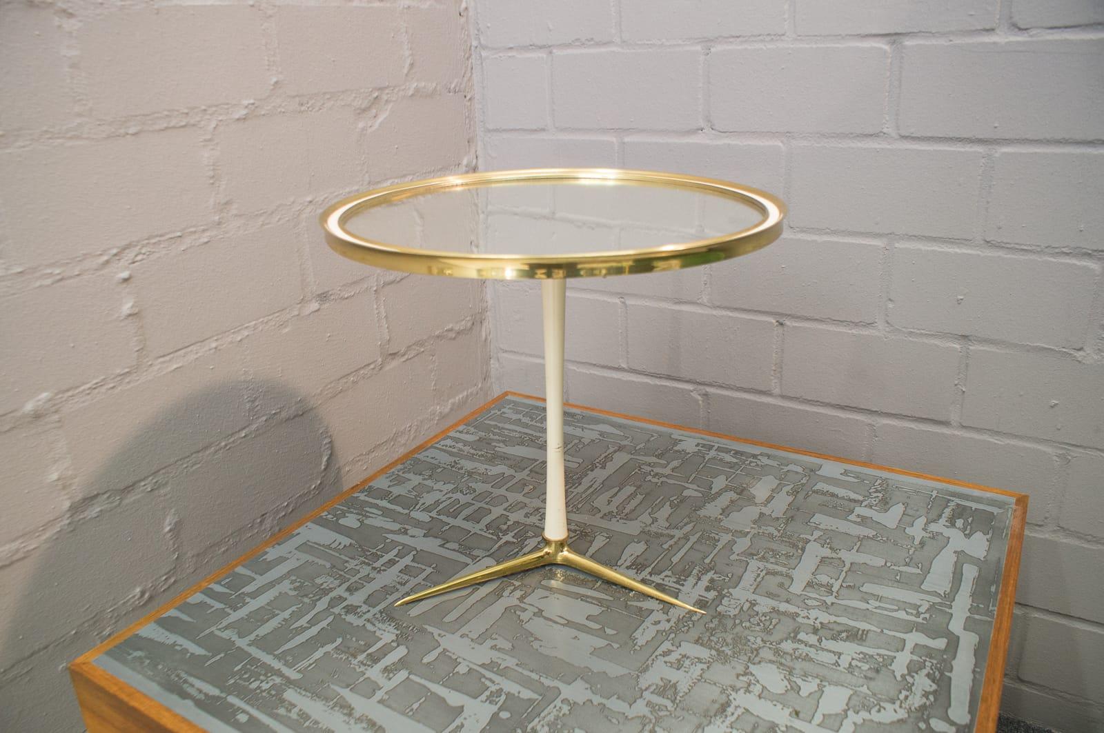 Vanity Round Brass Table Mirror by Vereinigte Werkstätten München, Germany 1950s 6