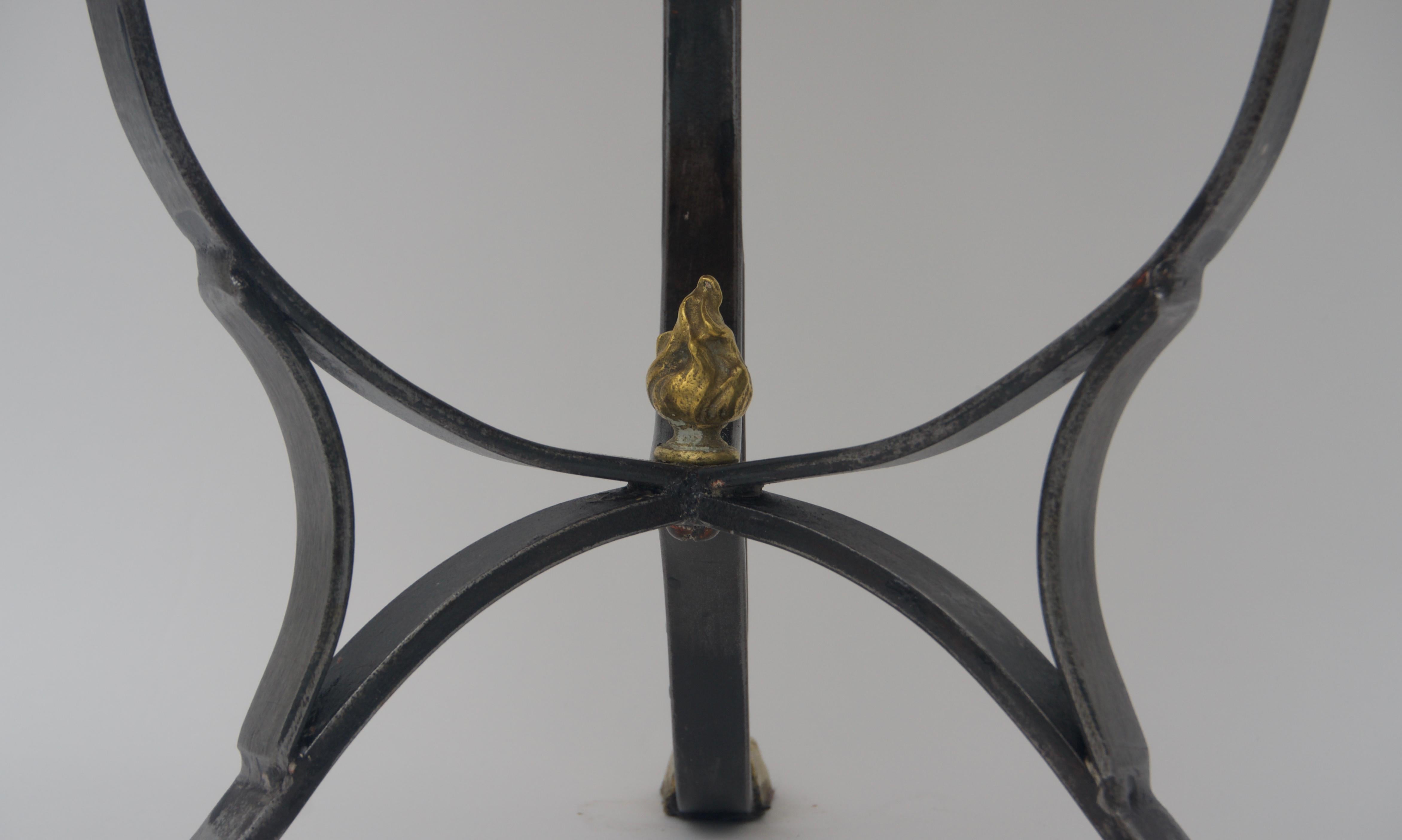 Cast Vanity Stool in Steel and Brass