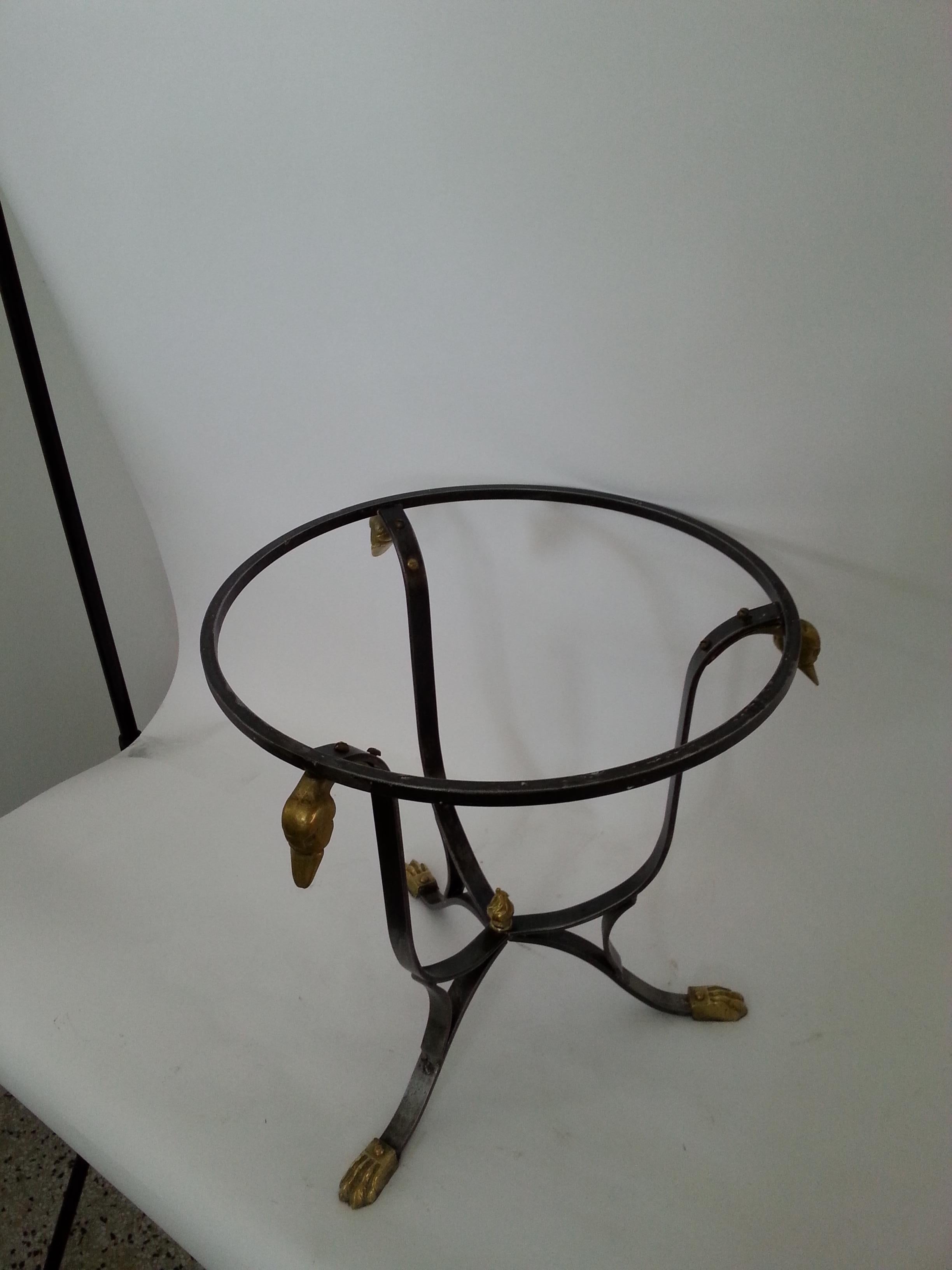 20th Century Vanity Stool in Steel and Brass