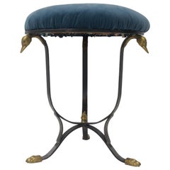 Vanity Stool in Steel and Brass