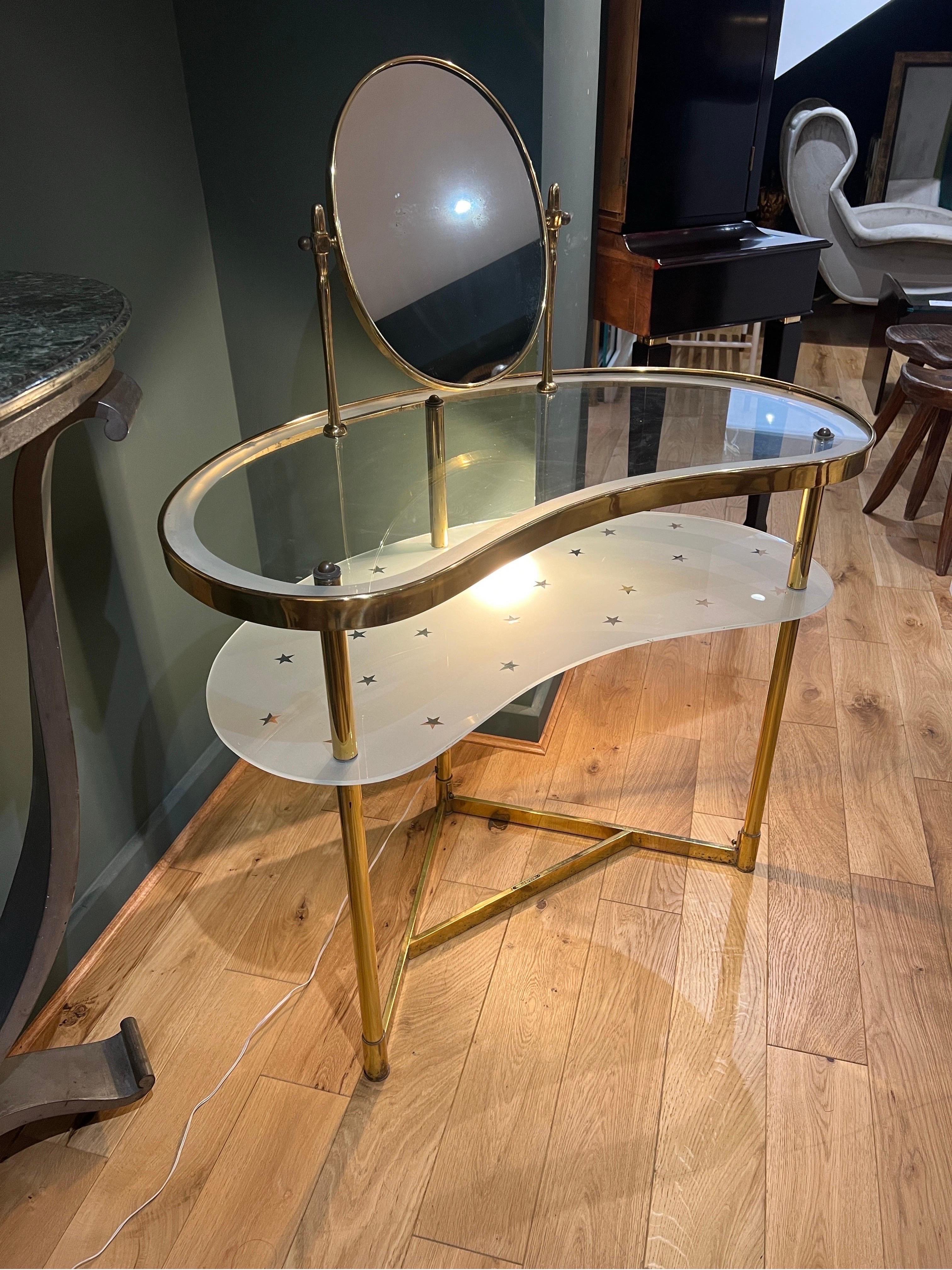 Brass Vanity table by Luigi Brusotti For Sale