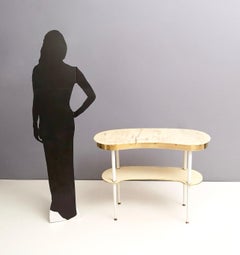 Vanity Table / Console Table with Portuguese Pink Marble Top, Italy, 1950s